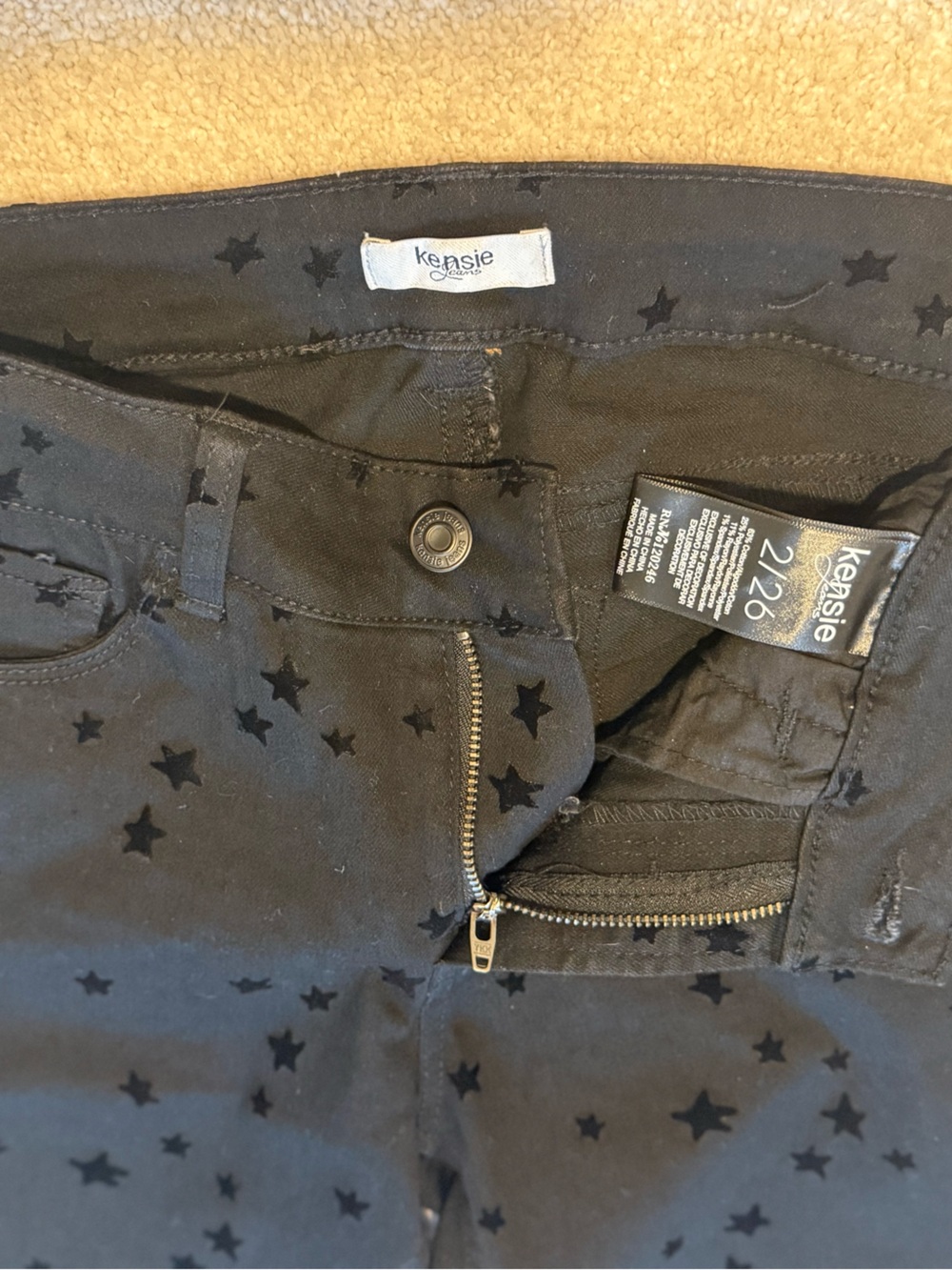 Kenzie velvet star stretch jeans sz 2/16 msrp $138